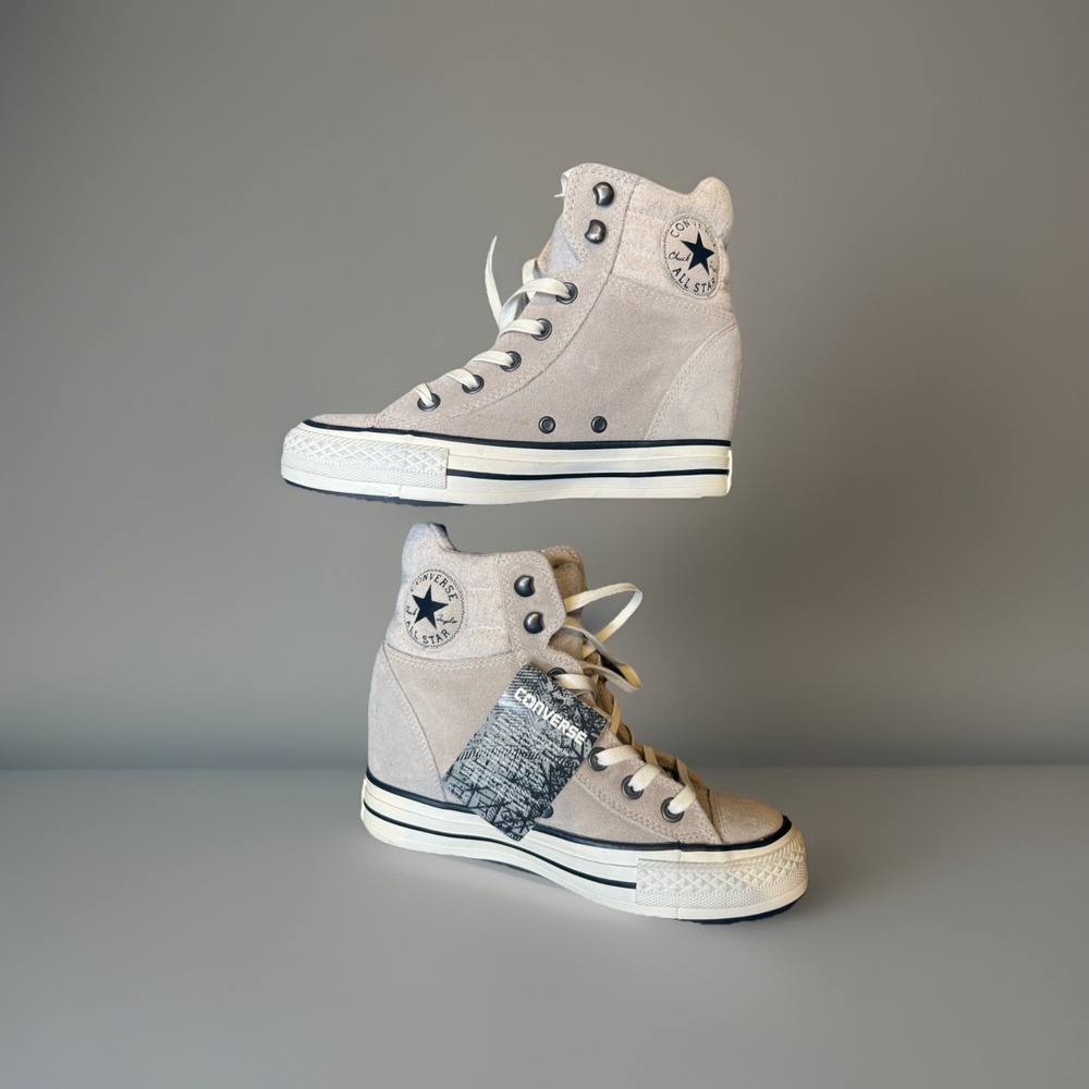 CONVERSE CT All Star Women's 7 HIDDEN WEDGE 544848C Hi Platform Beige Suede *